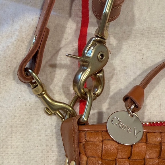 Clare V Tan Brown Leather Woven Moyen Messenger Shoulder Bag in Dustbag & Tag - Picture 2 of 10